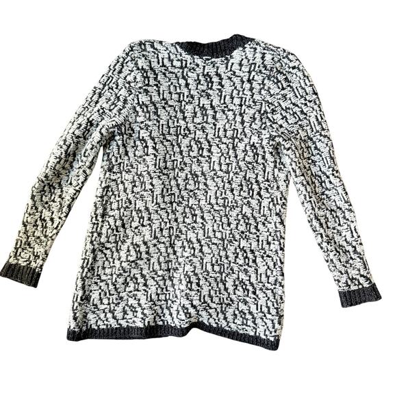 LOFT Women's Marbled Long Open Front Wool Boucle Cardigan Medium - Picture 2 of 4